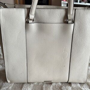 Elegant Cream Tote with Textured Leather Finish